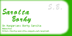 sarolta borhy business card